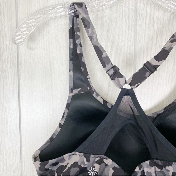 Athleta | Gray Scale Animal Print Advance Sports Bra Size 36D - Picture 7 of 11